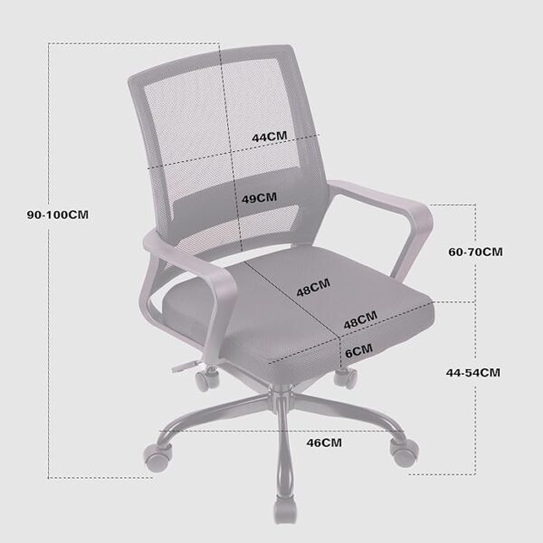 Captain Mesh Office Desk Chair with adjustable height, ergonomic design, and breathable mesh backrest for all-day comfort.