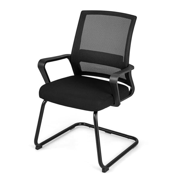 Executive Mesh Mid-Back Reception Office Chair with breathable mesh backrest, adjustable height, and padded seat.