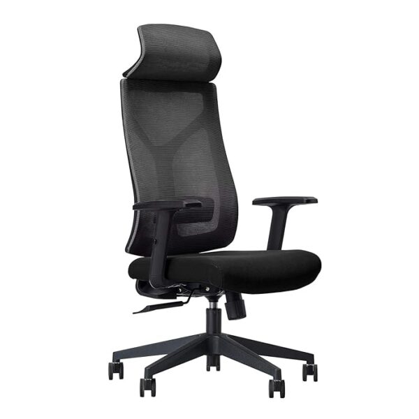 Ergonomic Modern Desk Chair with adjustable headrest, mesh back, and padded seat for comfort and support during long work hours.