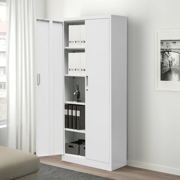 Upgrade your office organization with the Modern 2-Door Steel Filing Cabinet, combining style, security, and practicality for a clutter-free environment.