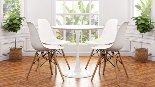 Whether you're hosting guests or enjoying a quiet meal with family, the 4-Seater Tulip Round Dining Table elevates your dining experience with its charm and sophistication.