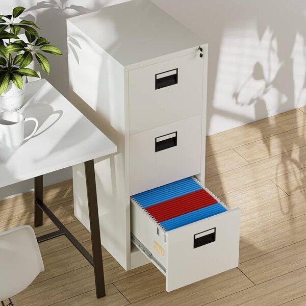 3-Drawer Steel Office Lockable Cabinet with secure locking drawers and sleek, modern design.