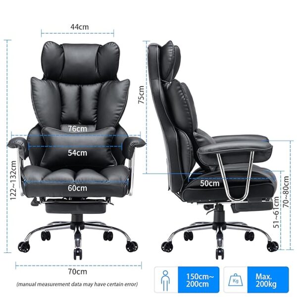 Director's Executive Office Leather Seat with high backrest, adjustable features, and polished chrome base.