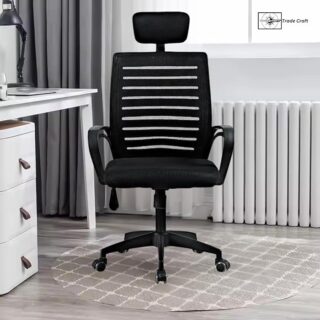 Executive Swivel Adjustable Midback Task Chair with padded seat and armrests, designed for comfort and support.