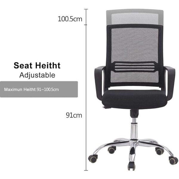 High Back Adjustable Swivel Office Chair with padded armrests and ergonomic design.