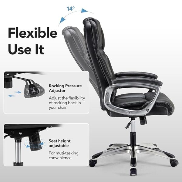 Ergonomic Modern Executive Leather Office Chair with adjustable features and luxurious leather upholstery.