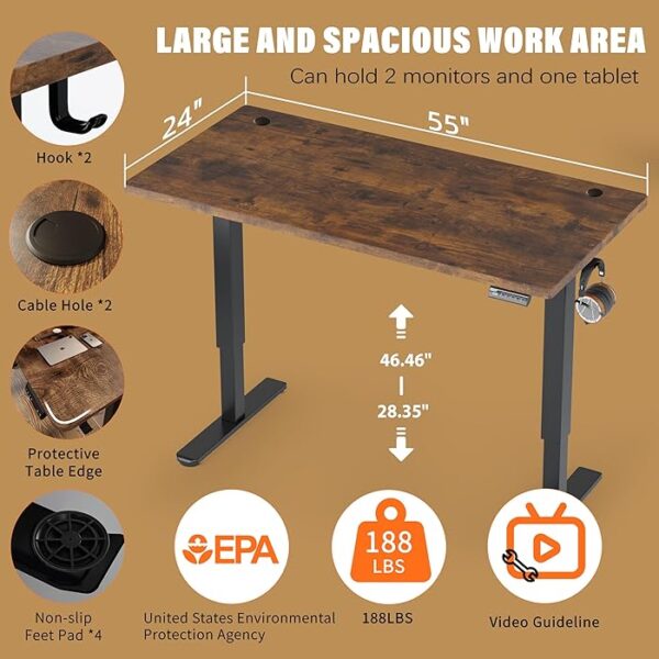 1400mm Home Office Electric Standing Desk with adjustable height for ergonomic comfort and productivity.