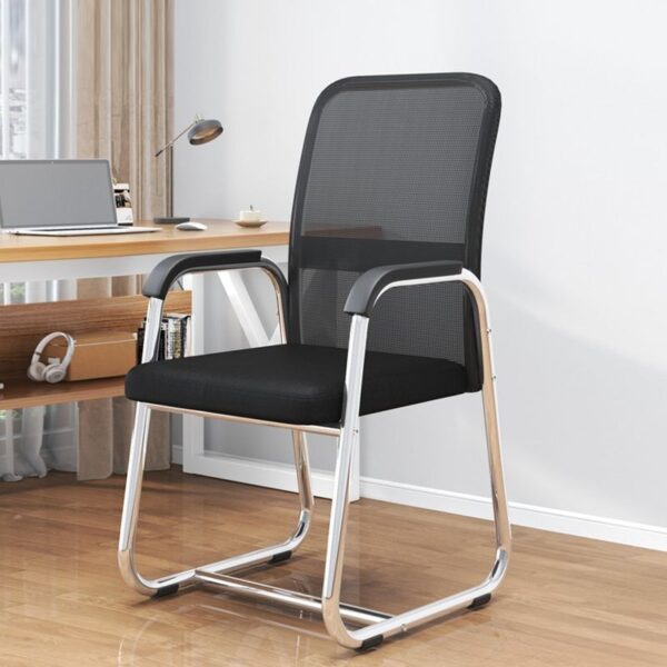 Ergonomic Upholstered Study Chair with armrests, thick padding, and a durable fabric cover for comfort and support.