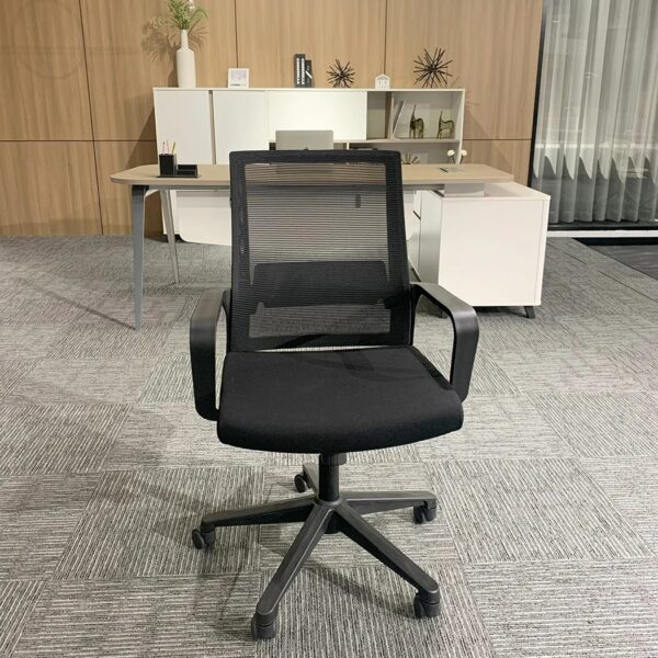 A Captain Mesh Medium Back Office Chair with ergonomic design, breathable mesh, and adjustable features, perfect for an office or home workspace.