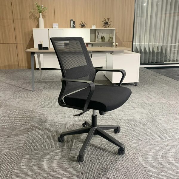 A Captain Mesh Medium Back Office Chair with ergonomic design, breathable mesh, and adjustable features, perfect for an office or home workspace.