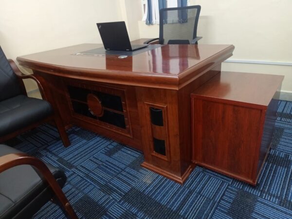 1.6 Meters Mahogany Executive Office Desk with spacious work surface and multiple storage drawers.