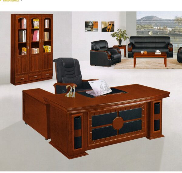 1.6 Meters Mahogany Executive Office Desk with spacious work surface and multiple storage drawers.