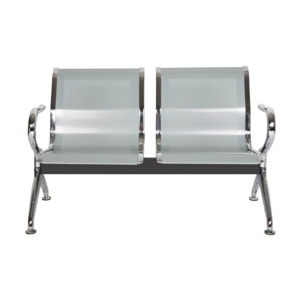 2-Seat Airport Reception Waiting Bench with modern design, sturdy steel frame, and comfortable seating for high-traffic areas.