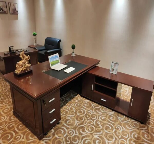 A 1600mm Executive Directors Study Office Desk, featuring a spacious work surface, built-in drawers, and a sleek, professional design.