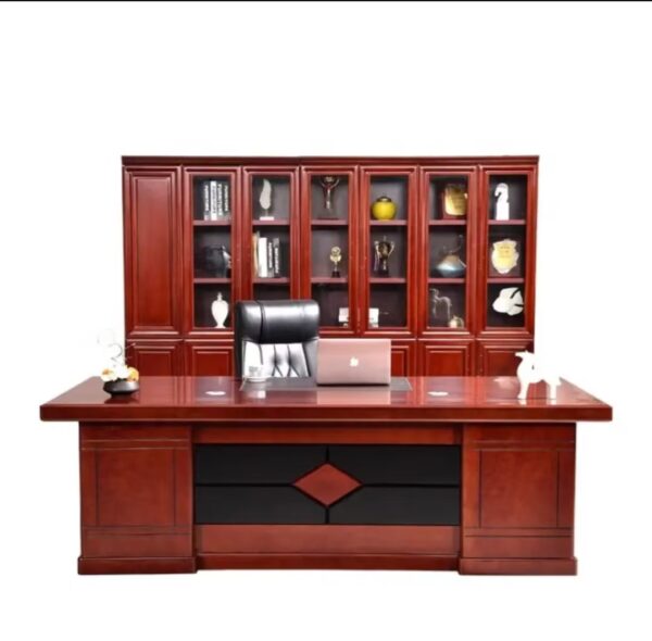 1.8 Meters Executive Mahogany Boss Table with polished finish and elegant design, ideal for high-end offices.