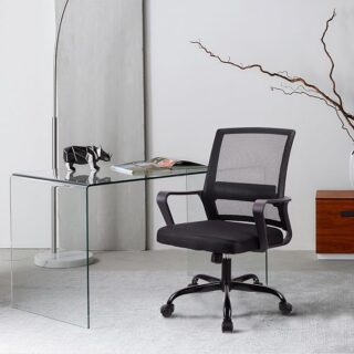 Captain Mesh Office Desk Chair with adjustable height, ergonomic design, and breathable mesh backrest for all-day comfort.