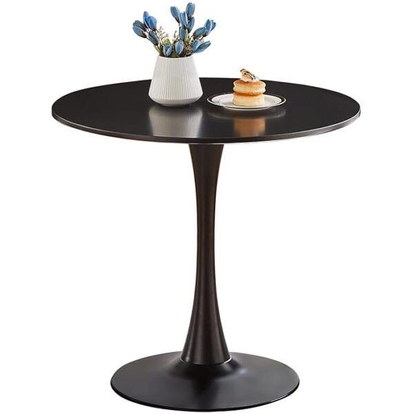 Modern Round Dining Table with Pedestal Base, sleek design, and durable surface for contemporary dining spaces.