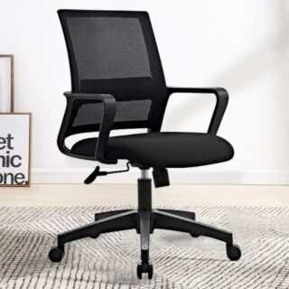 Captain Mesh Office Study Desk Chair with breathable mesh back, ergonomic seat, and adjustable height for optimal comfort and support.