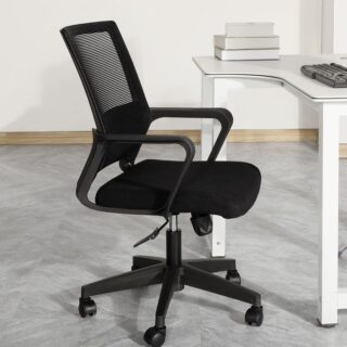 Ergonomic Medium Back Office Chair with breathable mesh back and adjustable armrests.