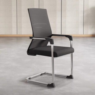 Mesh Cantilever Visitors Office Bow Chair with ergonomic design, breathable mesh back, and durable frame, perfect for office guest seating.