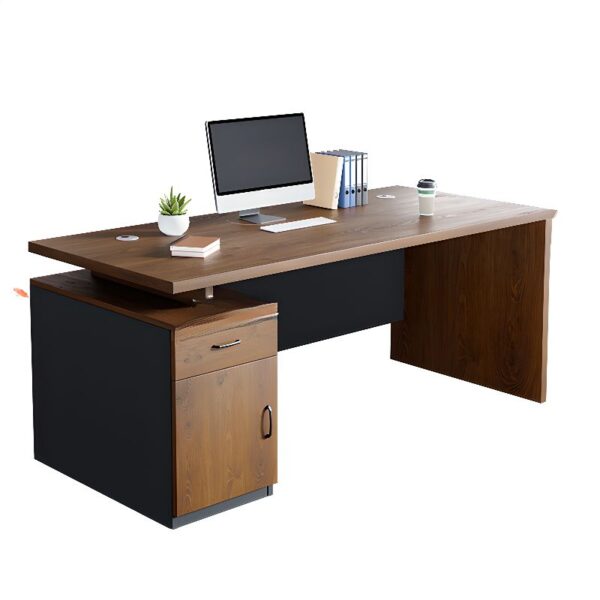 1400mm Executive Natural Wood Writing Desk with spacious surface, storage drawer, and natural wood finish.