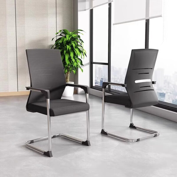 Mesh Cantilever Visitors Office Bow Chair with ergonomic design, breathable mesh back, and durable frame, perfect for office guest seating.