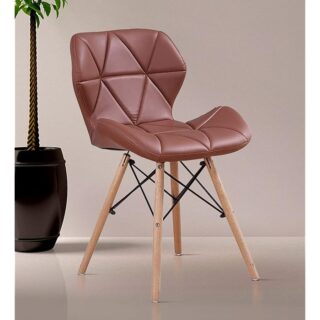 Eames Modern Dining Chair with molded plywood seat and metal legs, showcasing sleek mid-century modern design.