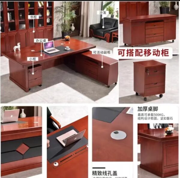 1.8 Meters Executive Mahogany Boss Table with polished finish and elegant design, ideal for high-end offices.