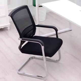 Black Mesh Executive Boardroom Office Seat with ergonomic design, lumbar support, and smooth-rolling casters.