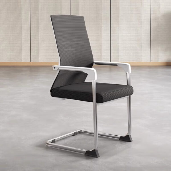 Mesh Cantilever Visitors Office Bow Chair with ergonomic design, breathable mesh back, and durable frame, perfect for office guest seating.