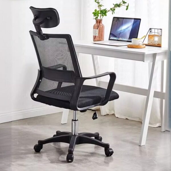 Ergonomic Midnight Black Highback Office Chair with adjustable height, lumbar support, and padded seat for all-day comfort and support.