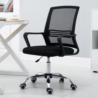 High Back Adjustable Swivel Office Chair with padded armrests and ergonomic design.