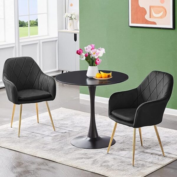 Modern Round Dining Table with Pedestal Base, sleek design, and durable surface for contemporary dining spaces.