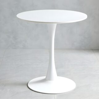 Simple Marble Round Dining Table with polished surface and metal legs, ideal for modern dining spaces.