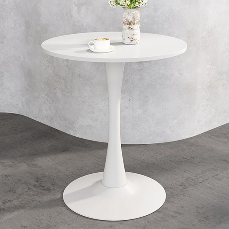 Engineered Table Round White Engineered Wood Dining Table - Gucca Furniture