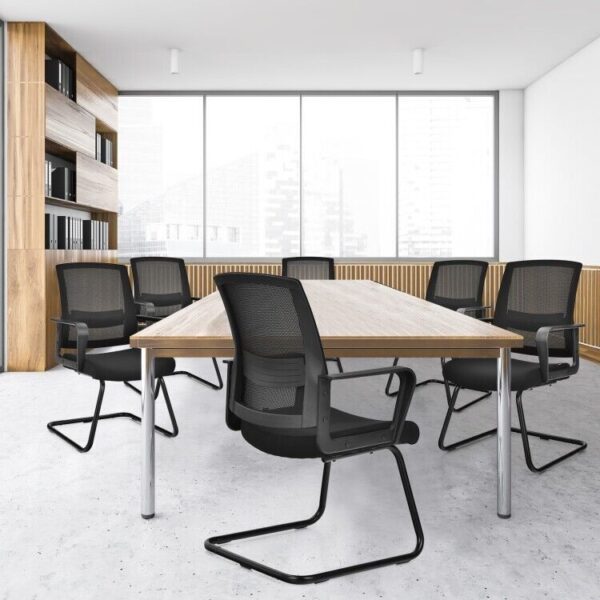 Cantilever Office Mesh Guest Chair with breathable back and ergonomic design.