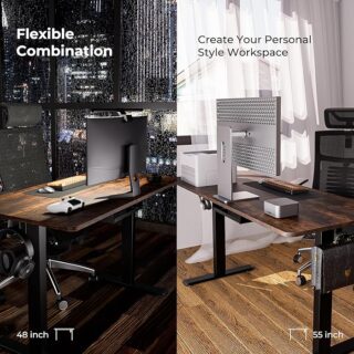 1400mm Electric Home Office Standing Desk with smooth height-adjustment feature, spacious surface, and modern design for enhanced productivity.