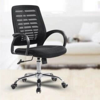 Ergonomic Strong Mesh Office Task Seat with breathable mesh backrest and adjustable armrests.