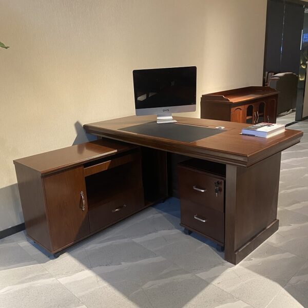 1600mm Executive Boss Writing Office Table with spacious surface and built-in storage for organizing office essentials.