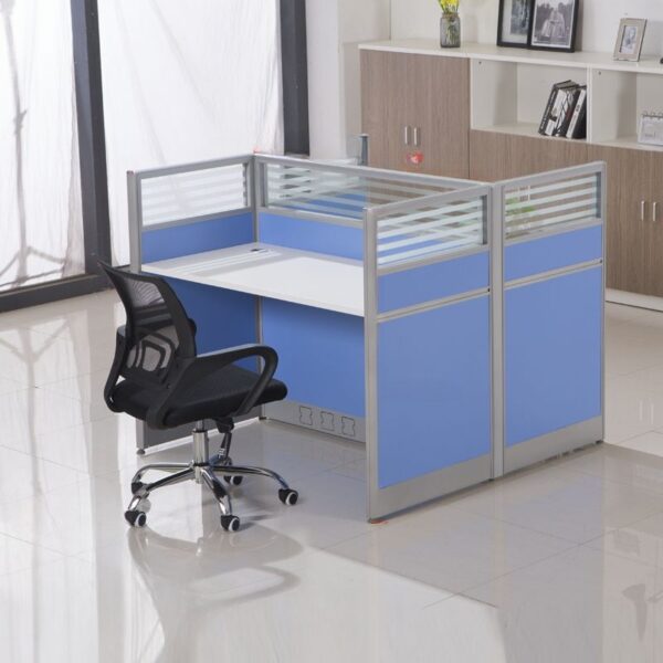 Office 2-Way Modular Imported Workstation with modern design, offering flexible configurations for efficient office layouts.