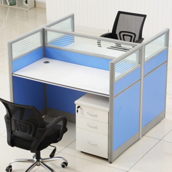 Office 2-Way Modular Imported Workstation with modern design, offering flexible configurations for efficient office layouts.