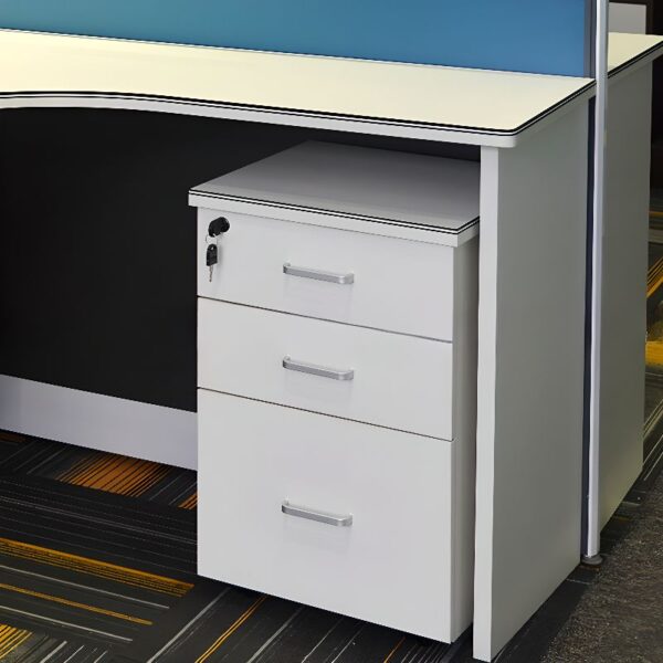 Imported 4-Way Modular Office Workstation with customizable design, spacious desks, and modern aesthetic, ideal for enhancing productivity and collaboration in office environments.