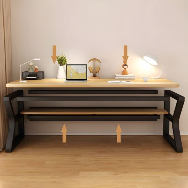 Rectangular Reclaimed Wood Work Desk with a natural finish, spacious surface, and sturdy construction, ideal for creating a stylish and sustainable workspace.