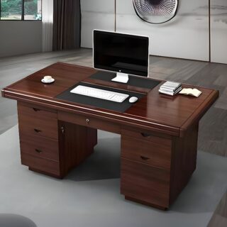 1.2 Meters Executive Mahogany Office Table with a sleek, deep mahogany finish, offering ample workspace and a durable, stylish design.