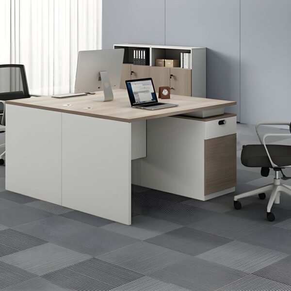 1400mm Brown Wood Executive Office Desk with a rich wood finish, spacious surface, and durable construction, perfect for professional offices.