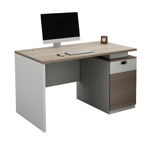 1400mm Brown Wood Executive Office Desk with a rich wood finish, spacious surface, and durable construction, perfect for professional offices.