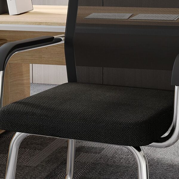 Modern Fixed Mesh Office Guest Chair with a breathable mesh backrest, sleek design, and sturdy frame, providing comfort and support for office guests.