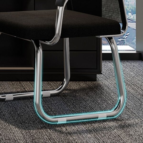 Modern Fixed Mesh Office Guest Chair with a breathable mesh backrest, sleek design, and sturdy frame, providing comfort and support for office guests.