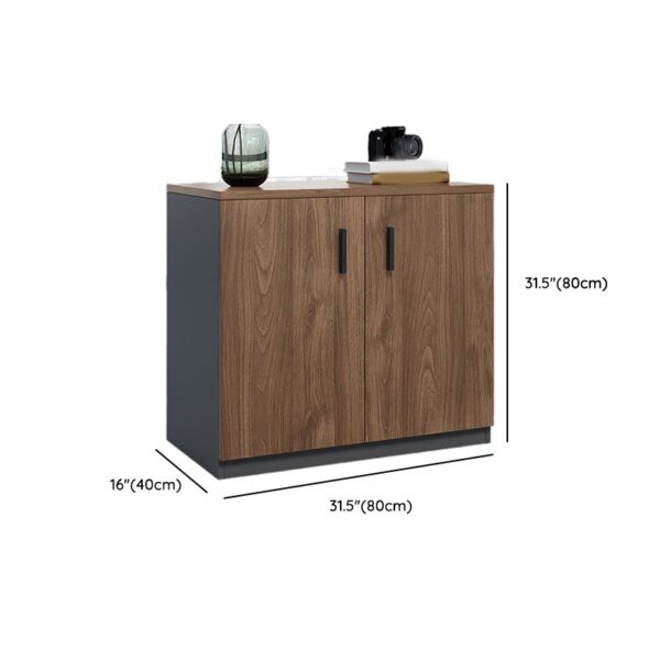 2-Door Executive Credenza File Cabinet with adjustable shelves and modern wood finish.