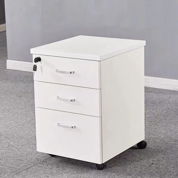 3-Drawer Lockable Mobile Pedestal with smooth-gliding drawers and a lockable design for secure office storage.